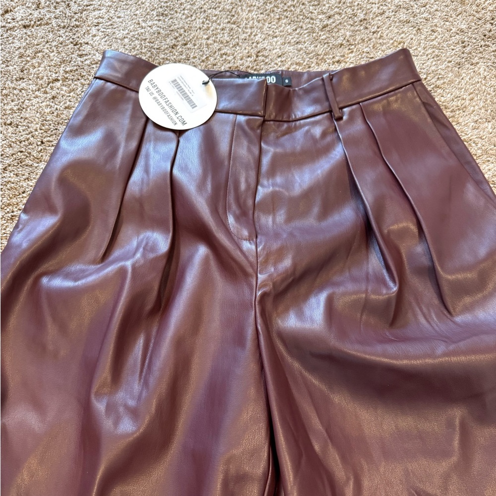 new with tags Plum Faux Leather Pants Baby Boo Fashion - Picture 3 of 4